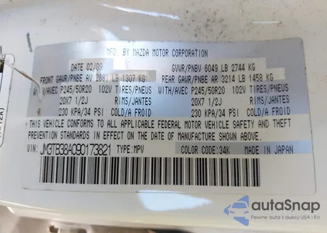 2009 Mazda Cx-9 Grand Touring from USA, damaged, VIN JM3TB38A090173821